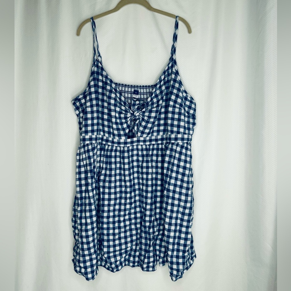 Old Navy Blue and White Gingham dress 3x